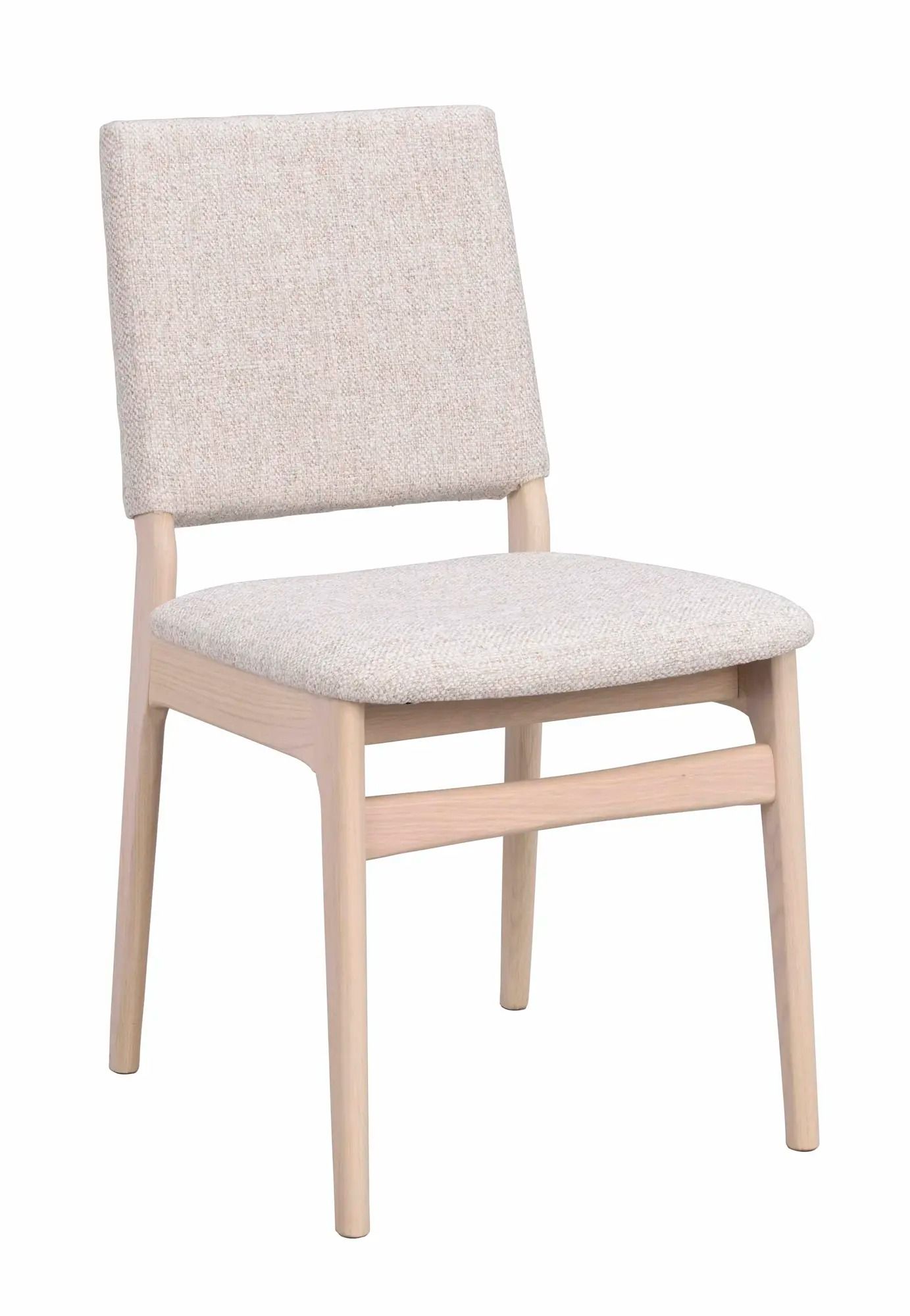 Medford stol vitpigmenterad ek/ljusbeige tyg