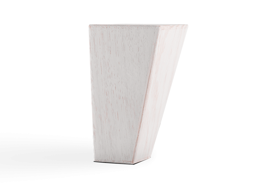 Svängt träben vit (täckande lasyr) 12 cm 4-pack
