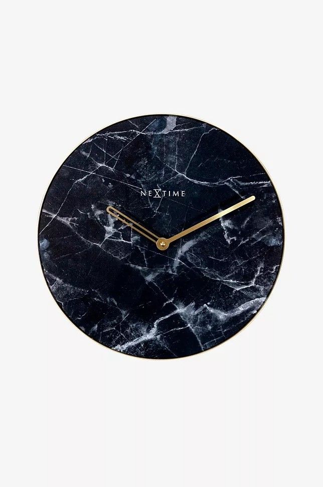 Väggklocka Marble ø40cm, Svart