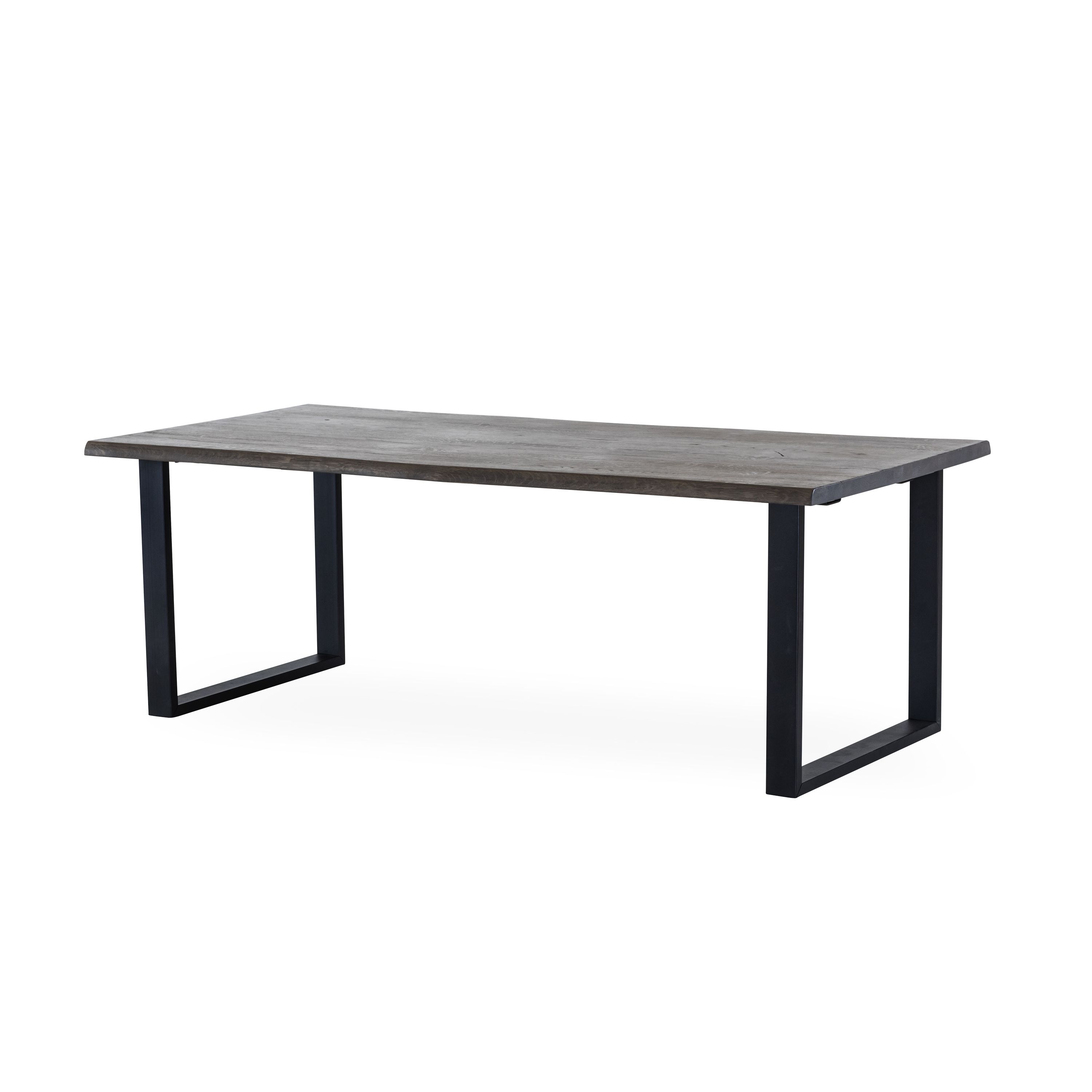 EXXET matbord 210cm smoked ek, svart U-ben