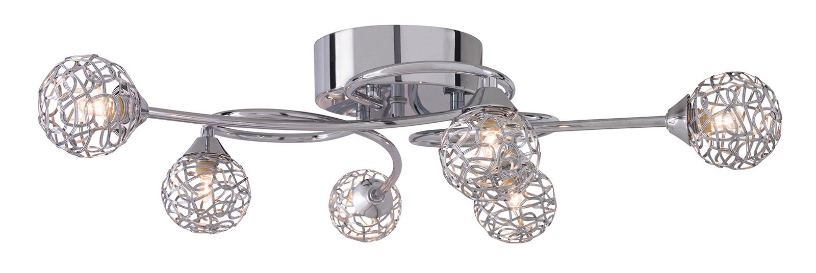 Excell taklampa Krom/kristall