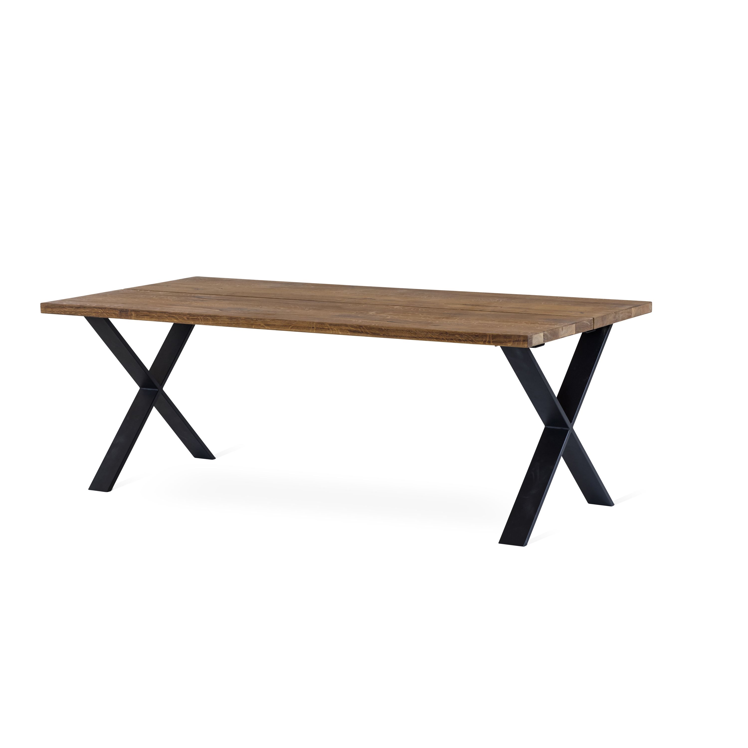 NARVIK matbord 210 cm oljad vildek, svart X-ben