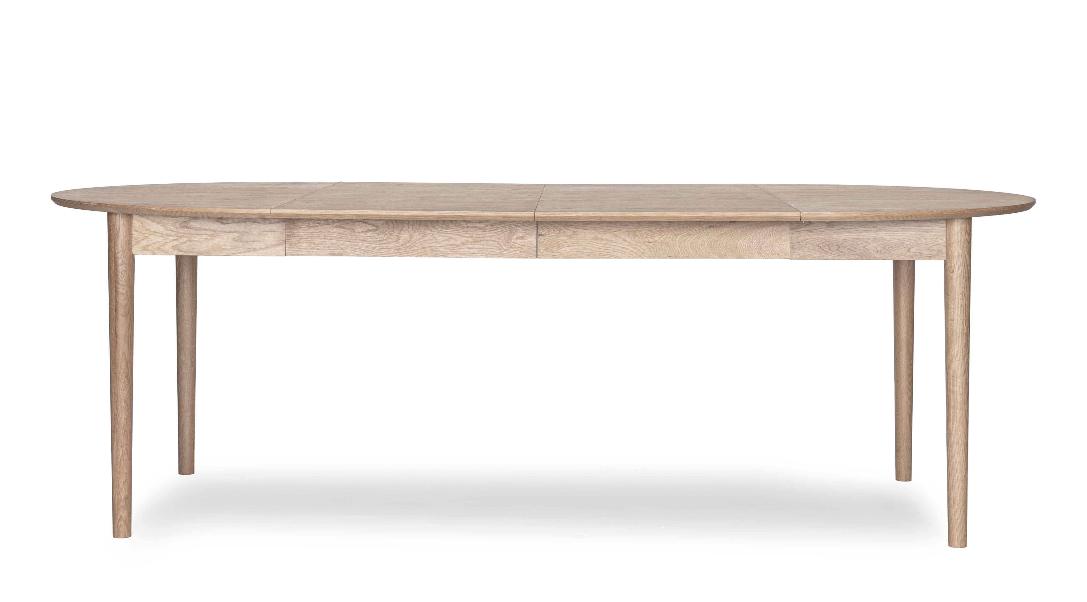 Oskar matbord runt 120/175/230x120cm vitoljad ek
