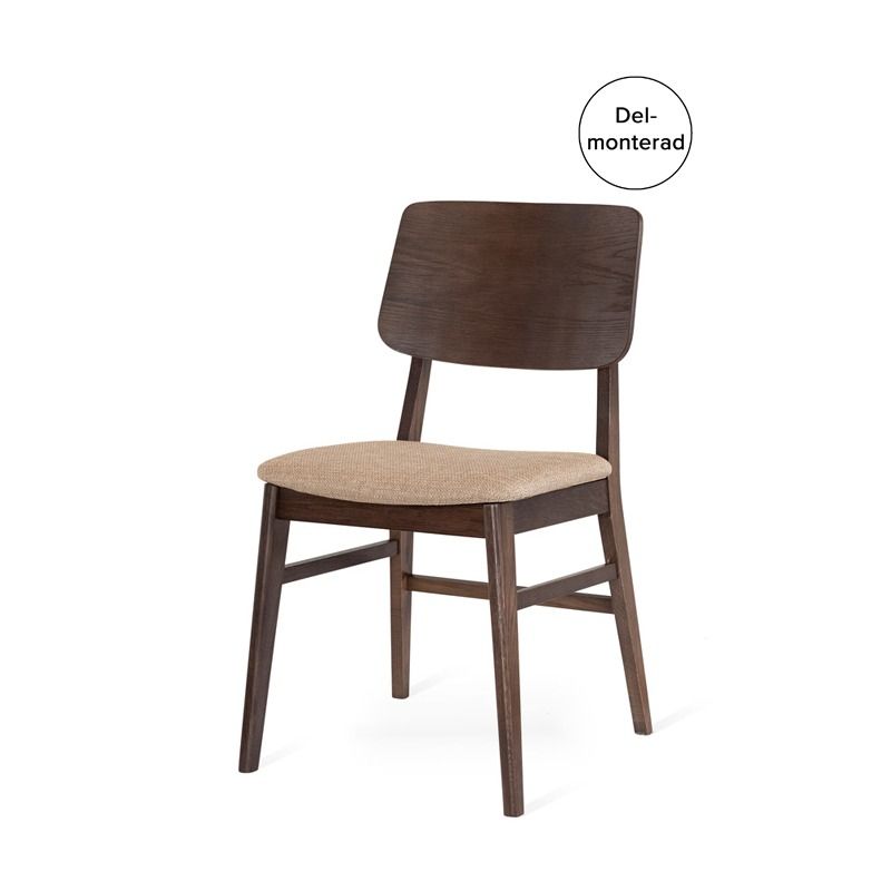 STEVIE stol rökbetsad ek, sits tyg Talent beige