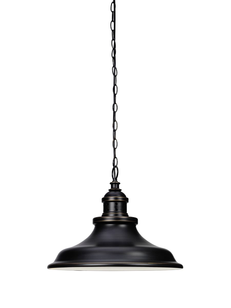 New Haven XL taklampa Antik svart/Guld dekor